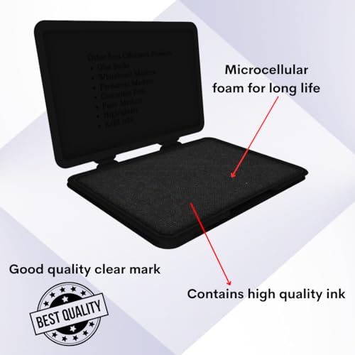 Image of Soni OfficeMate Medium Stamp Pad - Black | 108mm x 65mm | Crisp, Long-Lasting Impressions | Quick-Drying, Smudge-Free Ink | Durable & Refillable | Ideal for Office, Craft & DIY Projects | Pack of 10