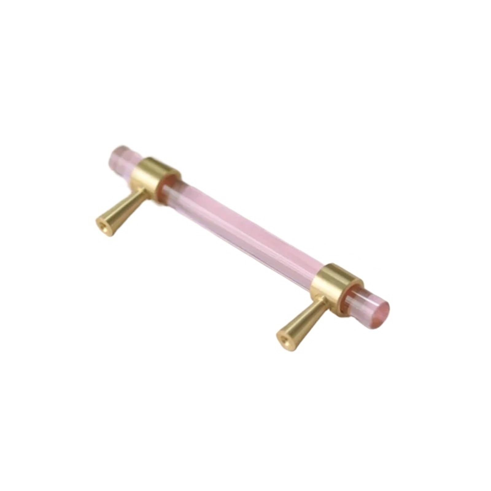 Dazhua 2pcs Creative Brass Natural Handle - Stylish T Bar Knob for Wardrobe and Cupboard DIY Projects(50mm Pink)