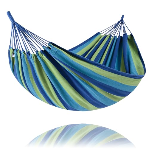 SUNCREAT Outdoor Double Camping Hammock Blue & Green