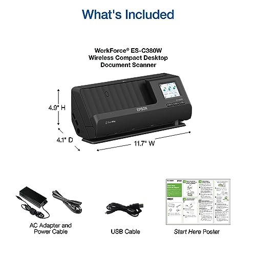 Epson Workforce ES-C380W Wireless Compact Desktop Document Scanner with 2-Sided Scanning and Auto Document Feeder (ADF) for PC and Mac - image 4