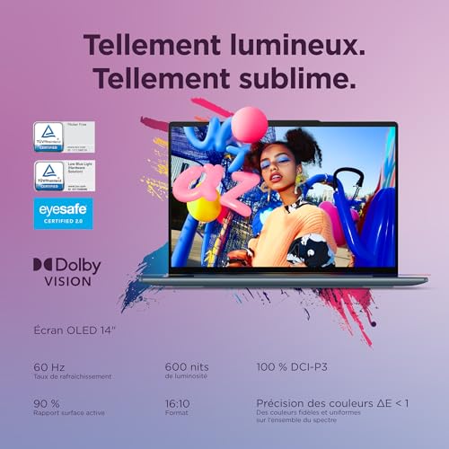 Lenovo Yoga Slim 7 14AKP10 83JY 14 Ryzen AI 5 340 RAM SSD AZERTY - vue 8