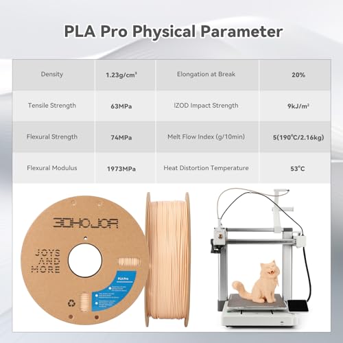 Image of 3DHoJor PLA Pro (PLA+) Filament 1.75mm, 3D Printer Filament, Cardboard Spool, + /- 0.03mm Accuracy, Beige, 1kg