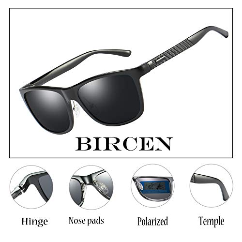 Bircen Men's Women's Driving Sunglasses Polarized UV400 Protection Rectangular Sunglasses for Men Women Anti Glare Glasses - Thumbnail 4