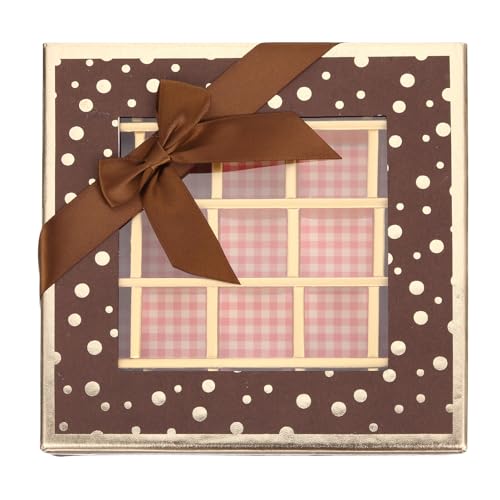 HOLIDYOYO Caja de Regalo para Bombones con Compartimentos Negra Estuche para Trufas y Dulces para San Valentín y Cumpleaños Elegante Packaging para Chocolates y Regalos