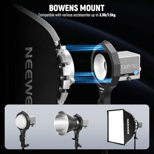 Image of NEEWER Bowens Mount Adapter Holder, Mini to Bowens Mount Adapter Ring with Umbrella Socket, 5 /8 inch Receiver, 180 Tilt for ONLY NEEWER Mini Mount Lights, CHB1