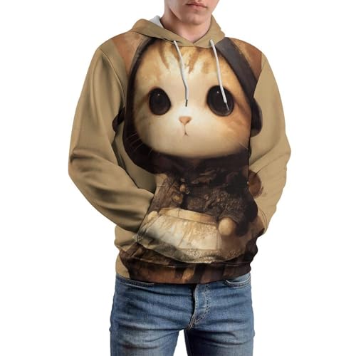 Sweatshirt Pullover Jolie servante Chat avec Capuche Ajustable et Manches Longues - 6