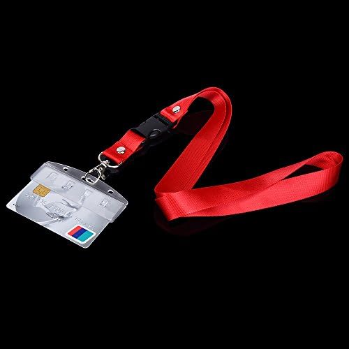 Outus Half Card Badge Holder, Horizontal, Frosted Rigid Plastic, 5 Pack