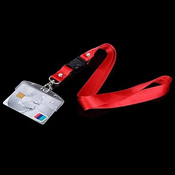 Outus 5 PCS Horizontal Half Card Plastic Badge Holder Rigid Frosted