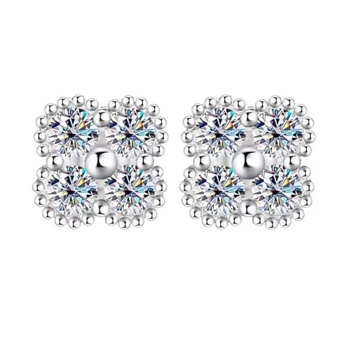 Boucles d'oreilles tige Moissanite argent sterling plaqué or 18k pour homme et femme