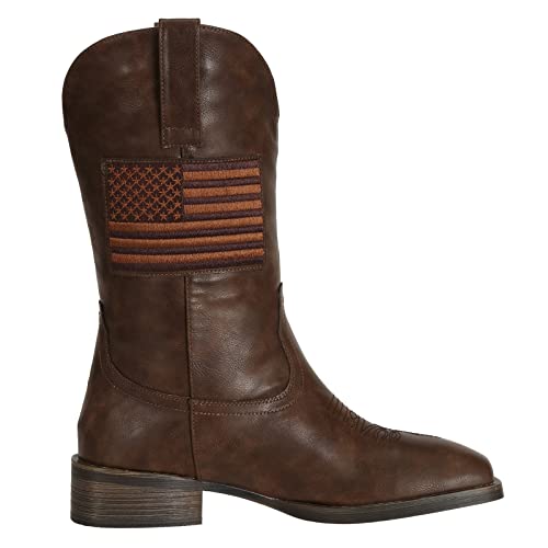 J's.o.l.e Cowboy Boots for Men Square toe American Flag Wide Calf Western Rodeo Work Traditional Boots2