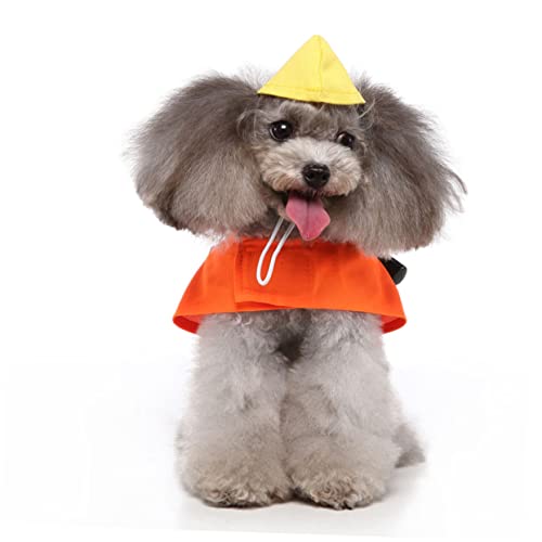Disfraz para perro Ingeniero Mikikit Talla M Naranja miniatura 4