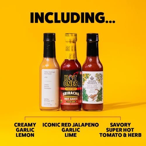Hot Ones Hot Sauce Challenge Set - Season 26 Gift Set Variety Pack - Made with Natural Ingredients - Unique Small Batch Sampler - 5 fl oz Bottles (10-Pack)