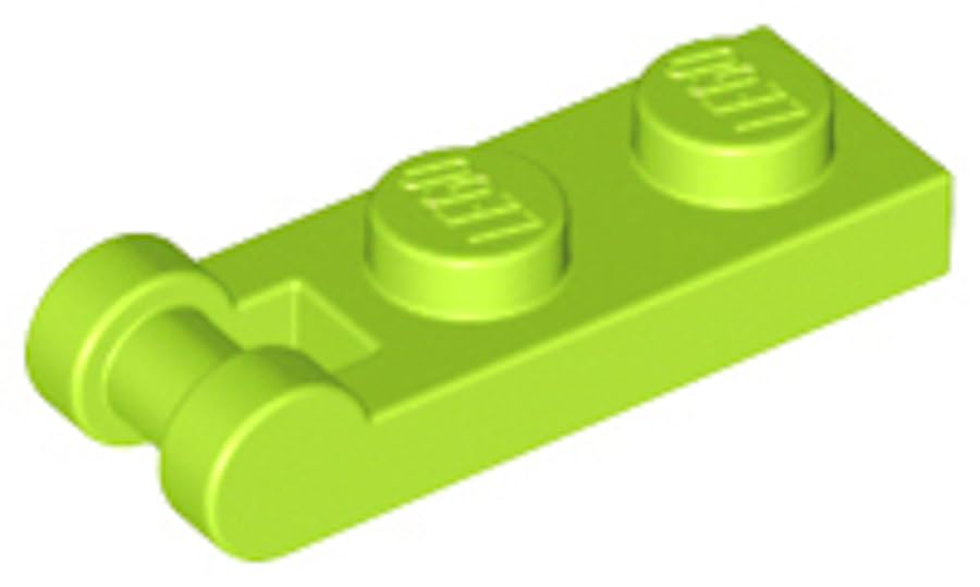 LEGO Plate, Modified 1 x 2 with Bar Handle on End Part number 60478 (Lime, 10, Bricks)