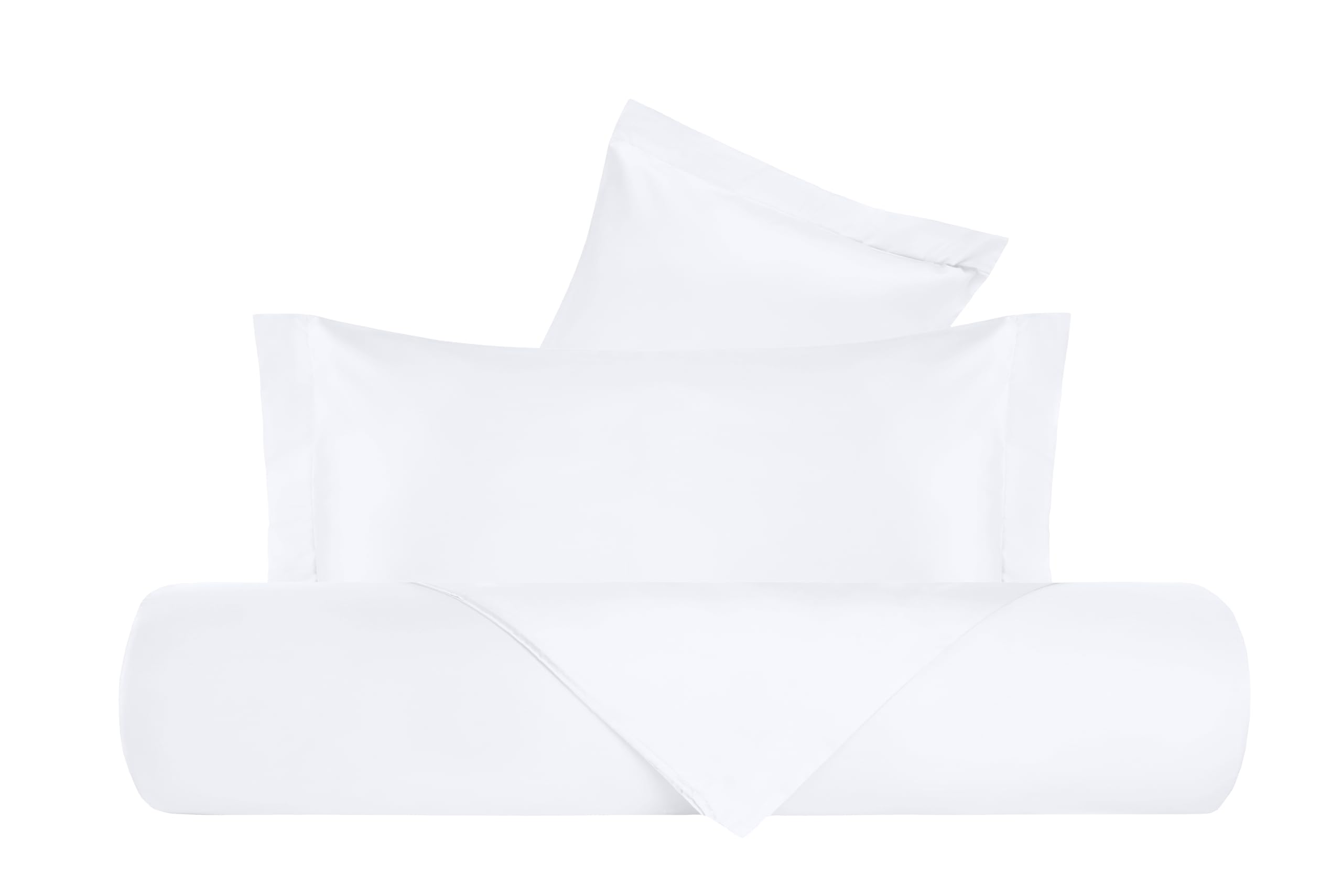 Set copripiumino federe letto Parure Copripiumino in raso di puro cotone Made in Italy MATRIMONIALE Bianco