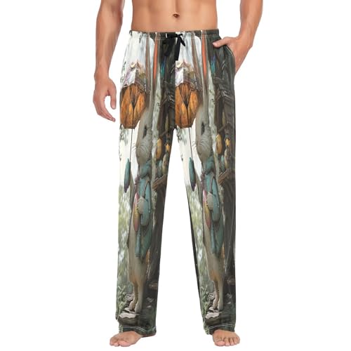 Pantalon de pyjama pour homme multicolore avec cordon et poches XL