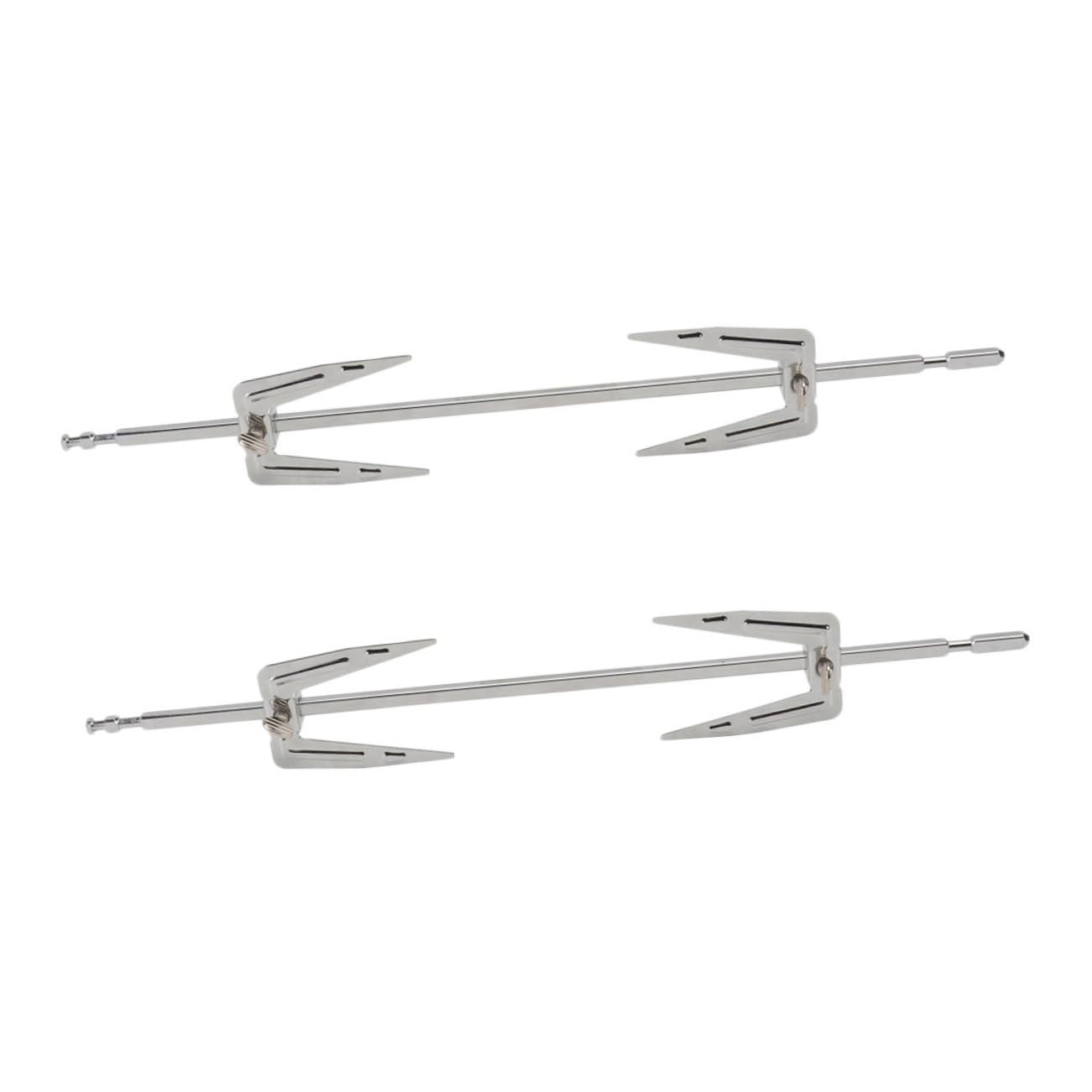 Yardwe 2 sets Kitchen Rotating Chicken Forks Stainless Steel Oven Accessory for Easy Insertion and Removal for Home Grilled Forks and Barbecue Parties