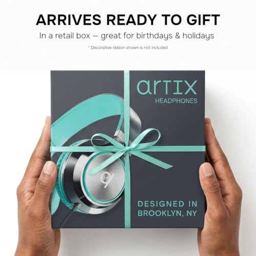 Image of ARTIX CL750 Noise Isolating Wired Headphones with Mic | Foldable On Ear Stereo Audio Headset for Music, Gaming & Online Classes (Turquoise 3.5mm Jack)