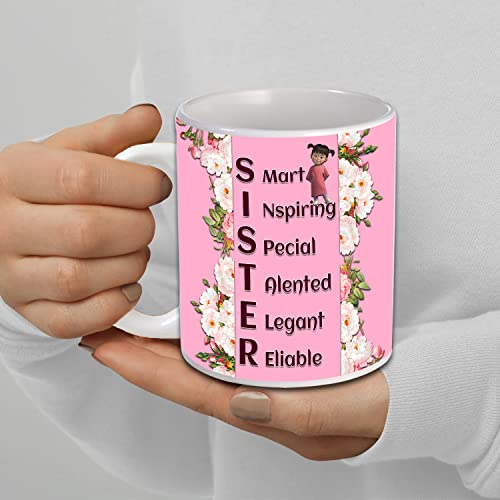 Image of Microfiber Gift For Sister | Sister Quoted Keyring With Coffee Mug And Cushion| Combo Gifts For Sister On Birthday, Raksha Bandhan (Red)