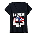 Photo Gallery donna american with portorican roots puerto rico flag pride maglietta con collo a v Photo Gallery donna american with portorican roots puerto rico flag pride maglietta con collo a v