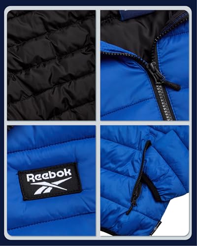 Image of Reebok Boys Winter Coat - Lightweight Insulated Puffer Jacket - Wind & Water Resistant Quilted Hooded Winter Jacket for Boys