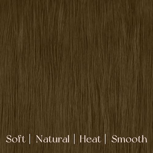 Image of Easyouth Clip in Hair Extensions Brown Hair Extensions Clip ins Medium Brown Real Hair Extension Clips in Human Hair for Short Straight Hair 12 Inch 7Pcs 85G