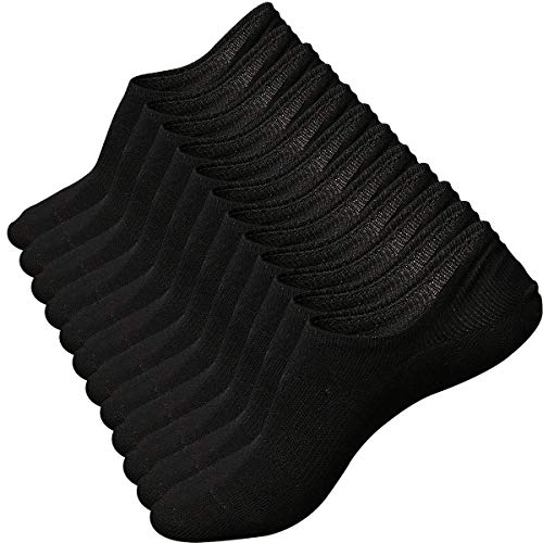 No Show Socks Women Non Slip Low Cut Cotton Liner Sports Casual Socks 3/6 Pairs (6 Pairs(Black))
