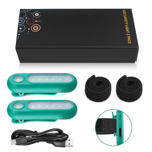 ZLCBBD LED Clip Lampe Stirnlampe Blinklicht Schulranzen Reflektor Kinder Wiederaufladbar Ultra-Lange Batterielebensdauer Nacht Clip Lauflicht für Laufen Joggen Haustier Rucksack Kleidung 2er