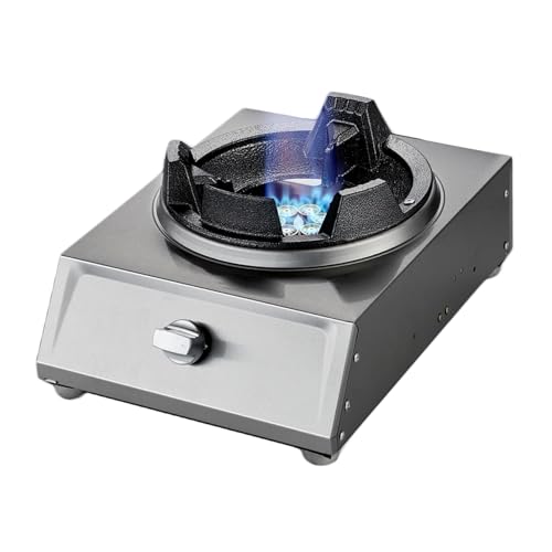 Cocina De Gas De Un Solo Quemador De Acero Inoxidable 40 KW,cocina De Sobremesa De 6 Quemadores De Alta Potencia,ideal For Comedores Restaurantes Domésticos.