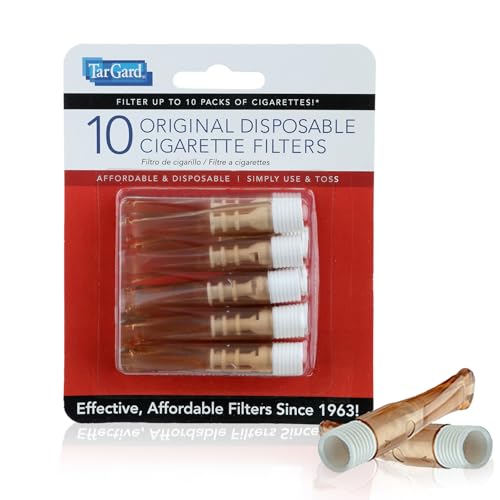 TarGard Venturi Style Disposable Filters | 80-100+ Cigarettes Filtered per 10 Pack | Effective XL Filter Not Just A Holder | Amber