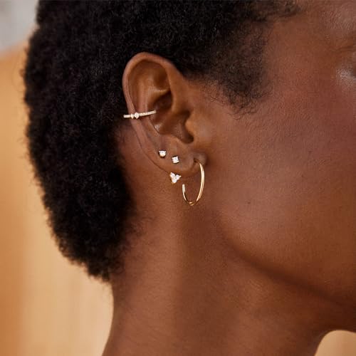 Open Hoop Earrings for Women - Lightweight, Hypoallergenic Hoops with Post Back Closure3