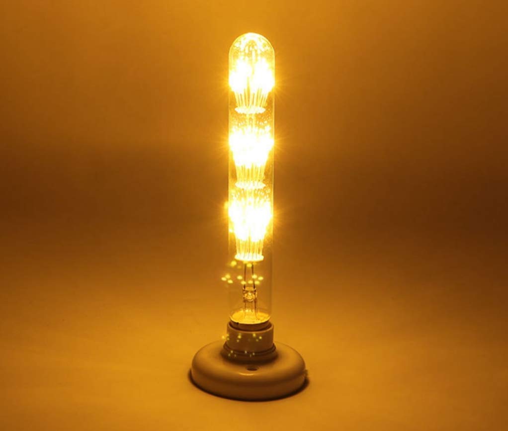 Funey - Confezione da 4 lampadine a LED Edison vintage E27 3 W, T30-300 (Gypsophila), bianco caldo, 2300 K, filamento curvo anticato, illuminazione a spirale, non dimmerabile