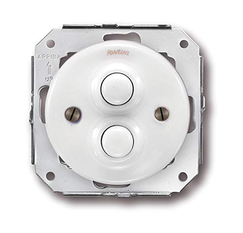 fontini – Double poussoir 10 A 250 V porcelaine blanc pack