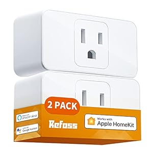 Smart Plug WiFi Outlet Work with Apple HomeKit, Siri, Alexa, Google Home, Refoss Smart Socket with Timer Function, Remote Control, No Hub Required, 15A, 2 Pack