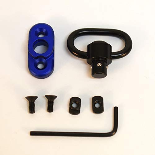 Sling Swivel Mount Quick Detach Sling Attachment w/Push Button Compatible with Mlok System for 2 Point Sling (Blue)