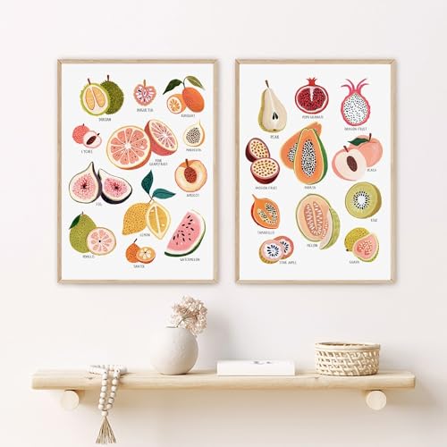 Art mural abstrait fruit du dragon pour décorer un salon scandinave