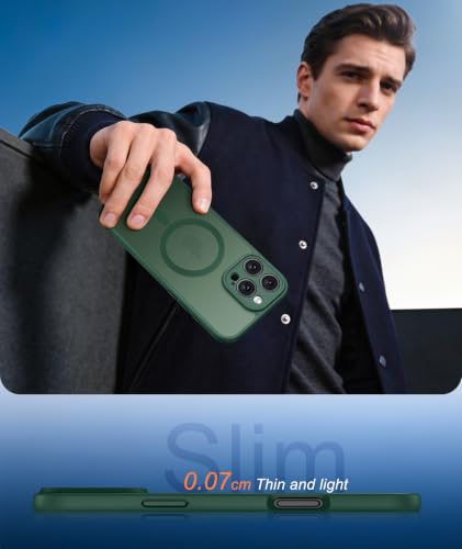 Image of FNTCASE for iPhone 16 Pro-Max Case: Translucent Green Fit for MagSafe