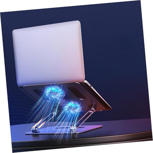 Base ajustable para laptop con enfriador doble de aluminio miniatura 3