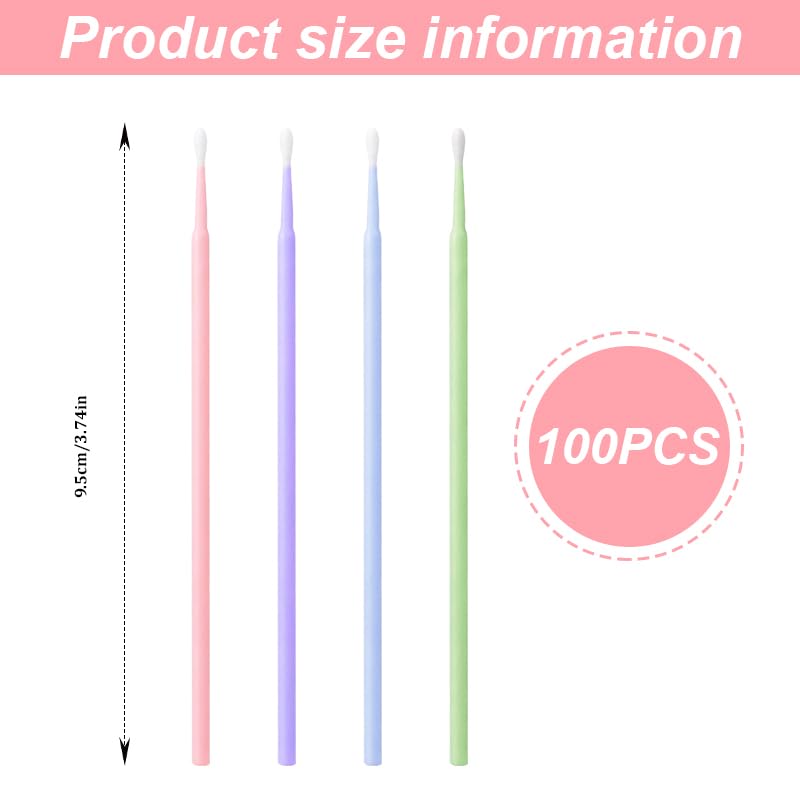 Green 100 PCS Disposable Fine Adjustment Brush Set Including Three Different Sizes of 1.5mm 2mm And2.5mm Fine Headed Micro Hole Touch up Paint Brush Suitable for Small Area Repair of Car Paint Surface