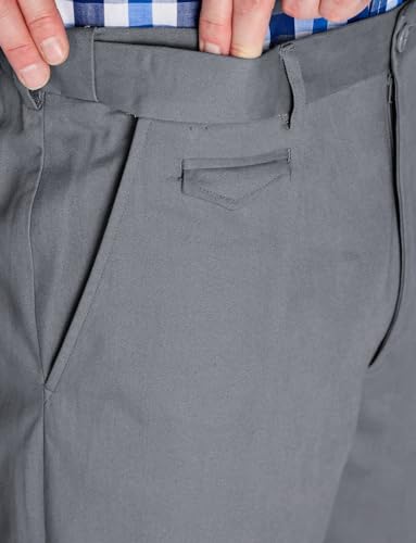 Pegasus Men's Cotton Chino Pants with Stretch Waistband Versatile, Comfortable & Stylish Smart Casual Bottoms Charcoal3