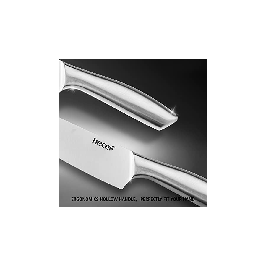 hecef-Silver-Kitchen-knife-set-of-5-Satin-Finish-Blade-with-Hollow-Handle-includes-8-Chef-8-Bread-8-Santoku-5-Utility-and-35-paring-knife hecef Silver Kitchen knife set of 5, Satin Finish Blade with Hollow Handle, includes 8" Chef, 8" Bread, 8" Santoku, 5" Utility and 3.5" paring knife