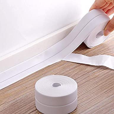 QUALIZA Toilet Bathroom Shower and Bathtub Strip PVC Self Adhesive Caulking Sealing Tape for Kitchen Sink Platform Oil Proof Caulk Tape