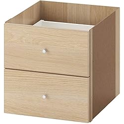 Cajoneras Kallax IKEA Kallax - Cajonera con 2 cajones, 33 x 33 cm, efecto roble barnizado blanco