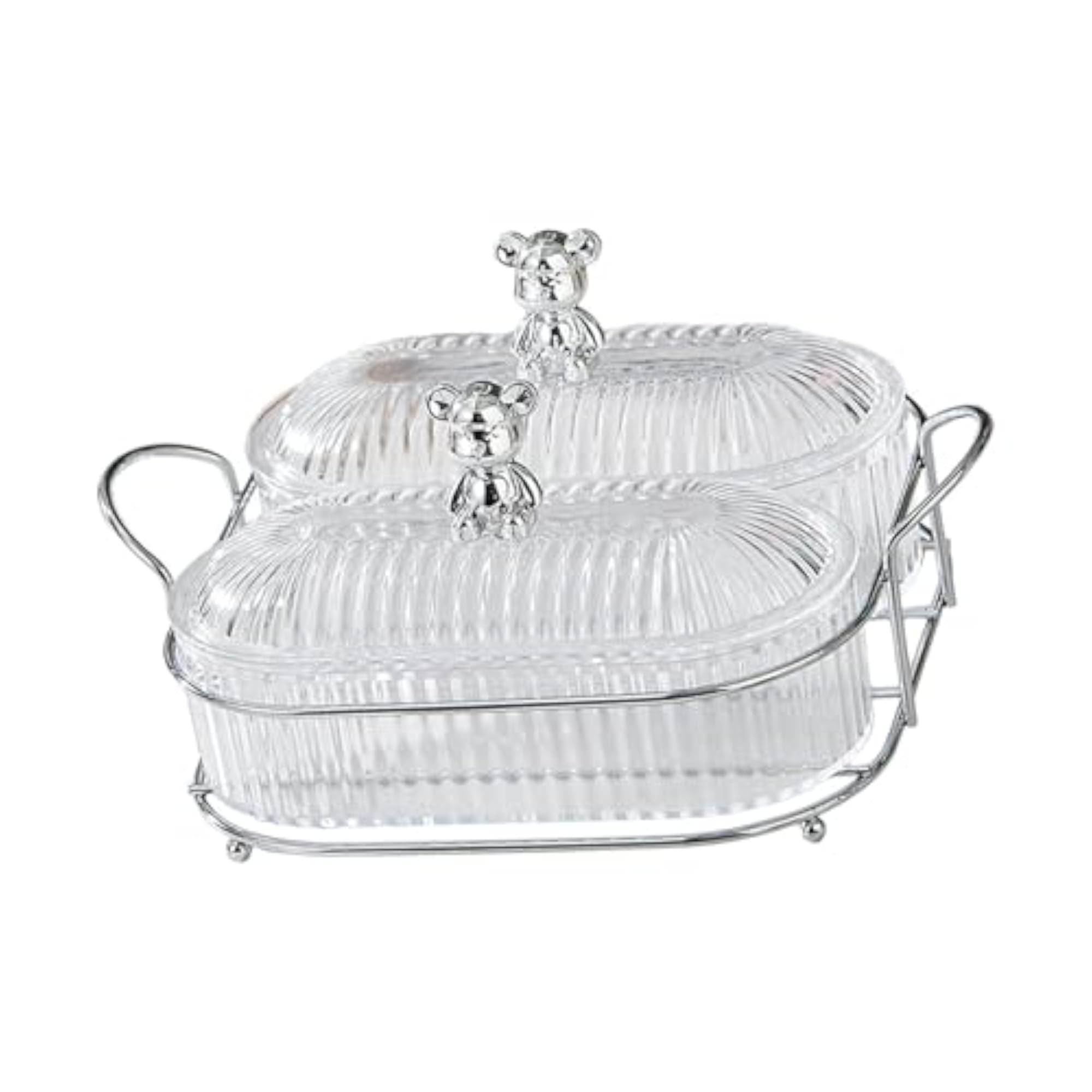 Divided Snack Serving Bowls with Handle for Dried Fruits