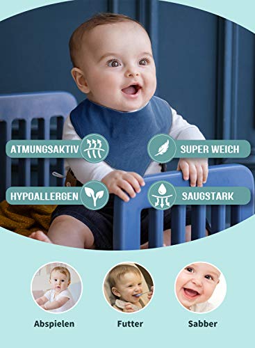 Future Founder 8-delige baby driehoekig slabbetje spuugdoek halsdoeken met verstelbare drukknopen multifunctioneel… - Image 4