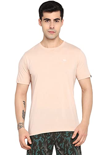 Image of Allen Cooper Men's Super Combed Cotton Rich Solid Round Neck Half Sleeve T-Shirt
