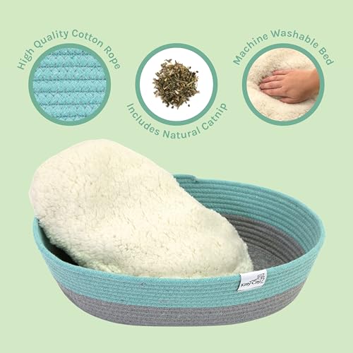 Kitty City Cat Bed, Cotton, 14"W x 19"L x 5"H - Image 4