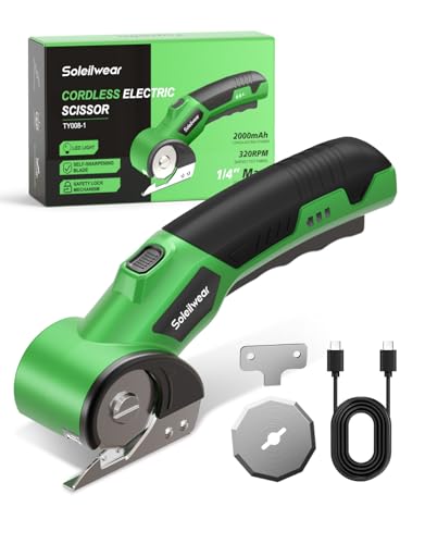 Cardboard Cutter, Rechargeable Cordless Electric Scissors, 4V Upgrade Motor Electric Box Cutter with...