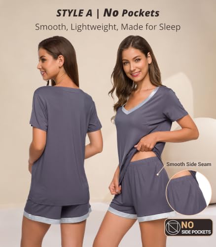 Image of WiWi Viscose from Bamboo Pajamas Set for Women Super Soft Short Sleeve Cooling Summer Plus Size Pjs Sets Sleepwear S-4X