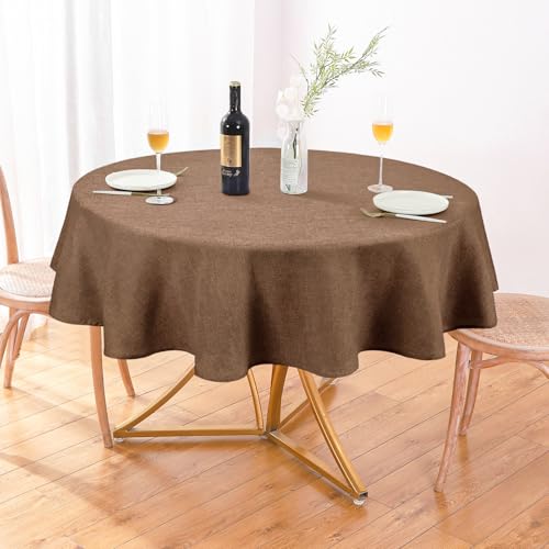 Image of AUSSPVOCT Textured Round Tablecloth 60 Inch for Birthday Party Home Decor