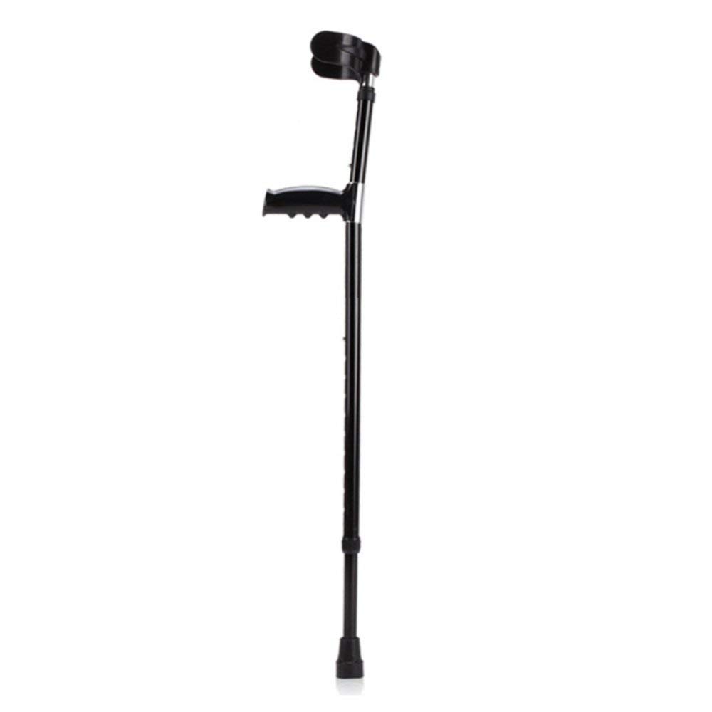 Muletas de codo de aleación de aluminio para soporte de antebrazo, ayuda ligera para caminar para fracturas y discapacidades, cómodo diseño de axilas, color gris